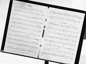 Sheet music on a stand